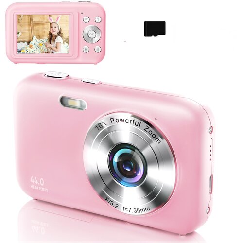 INF digitalni fotoaparat 1080P 44MP 16x zoom 2,4-palčni zaslon, 32GB kartica pink, (21296556) Cene