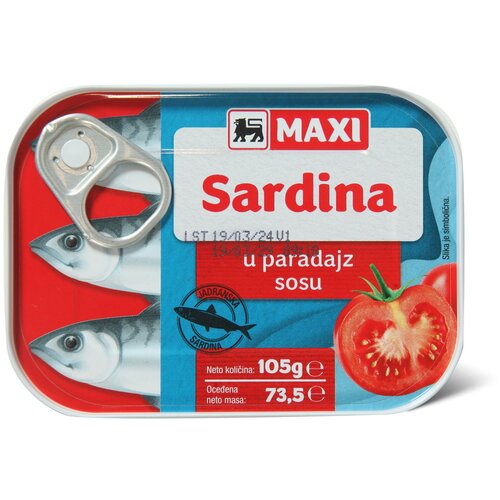 Maxi Sardina u paradajz sosu 105g Cene