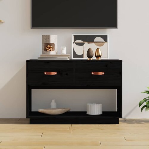 TV ormarić crni 90x40x60 cm od masivne borovine Cijene