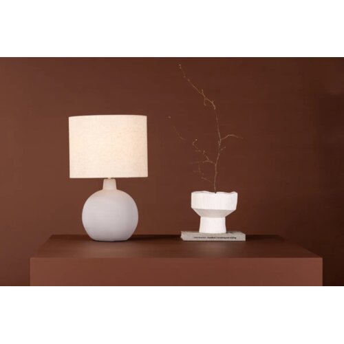 Venture Home stolna lampa Torcello, bijelo postolje, sivo sjenilo Cijene