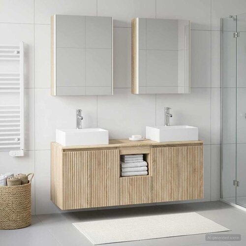  Set ormarića za kupaonicu 5 pcs Hrast sonoma Konstruirano drvo Slike