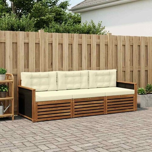  Set vanjskih sofa 3 pcs Prirodna i krem Poliester Cijene
