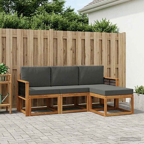  Set vanjskih sofa 4 kom. Prirodna i antracit Cene