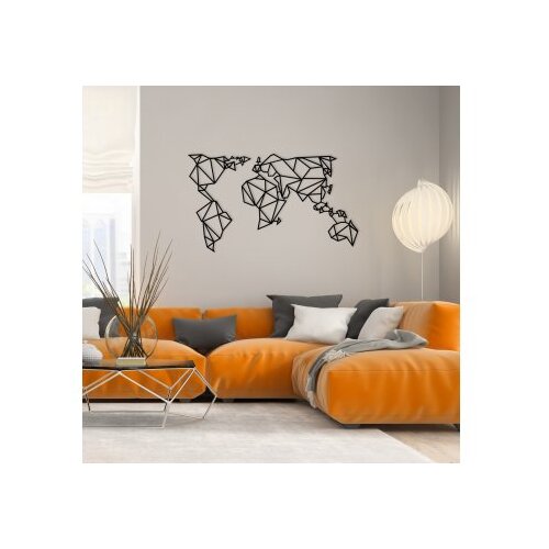Wallity Zidna dekoracija Mapa svijeta 4, 140x80cm, Crna Slike