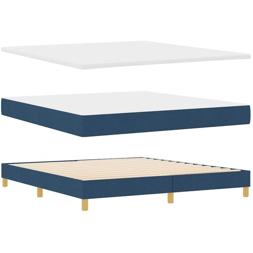 vidaXL Postelja z vzmetnico z vzmetnico Modra 180 x 200 cm blago, (5000127803) Cene