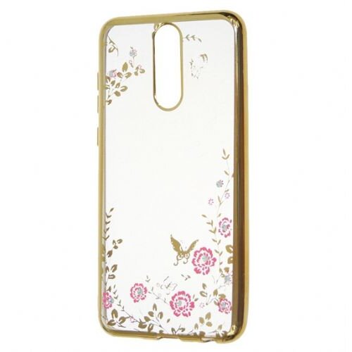 Nillkin Silikonski ovitek z rožicami za Samsung Galaxy S10 G973 - zlat Slike
