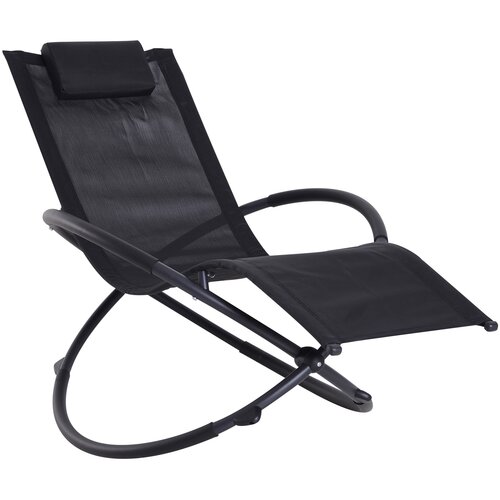 Outsunny Moderno oblikovan gugalni stol za notranja in zunanja besedila 154x80x84cm črn, (20753072) Cene