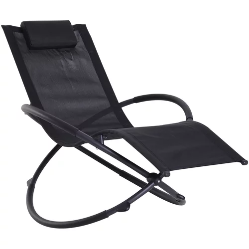 Outsunny Moderno oblikovan gugalni stol za notranja in zunanja besedila 154x80x84cm črn, (20753072)