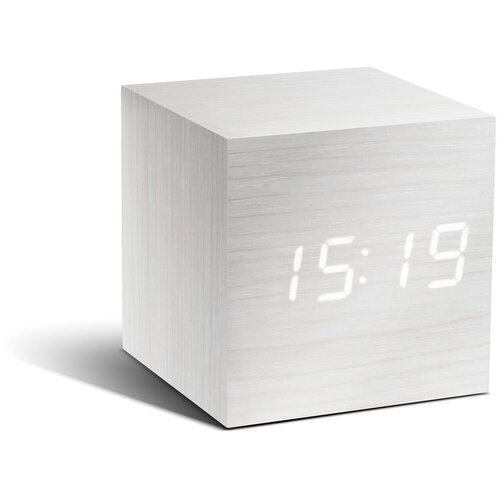 Gingko bijela budilica s led zaslonom cube click clock Slike