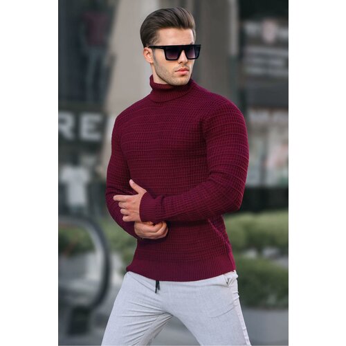 Madmext Burgundy Turtleneck Knitwear Sweater 6832 Slike