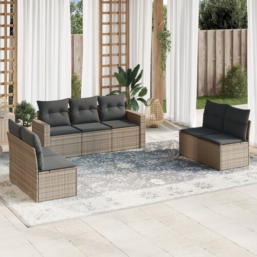 vidaXL 7-dijelni set vrtnih sofa sivi od poliratana Cijene