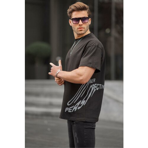 Madmext Men's Black Patterned T-Shirt 6178 Slike