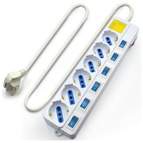 Ewent Power Strip Socket Block 6 Individual Button 5m, (21733027) Slike