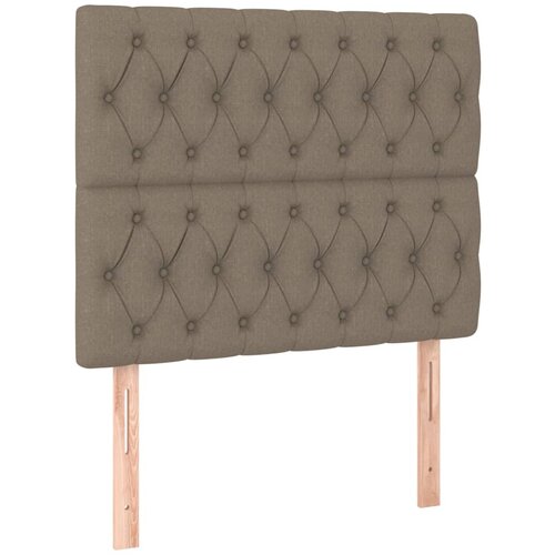 Maison Chic Posteljno vzglavje - Vzglavna omarica 2 kosa taupe 90x7x78/88 cm blago, (22077754) Slike