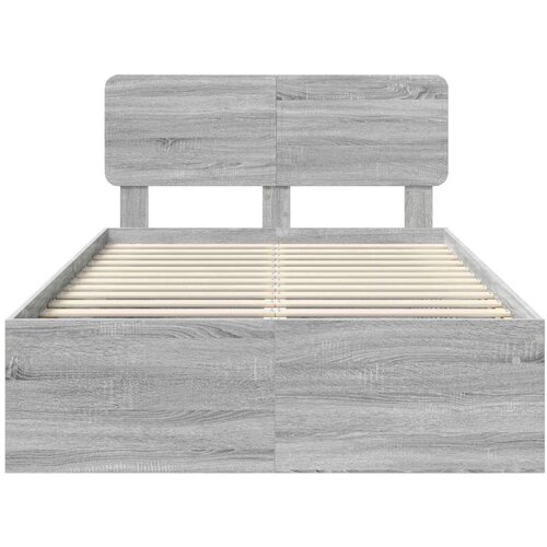  Okvir za krevet s uzglavljem Siva Sonoma 120 x 200 cm Slike