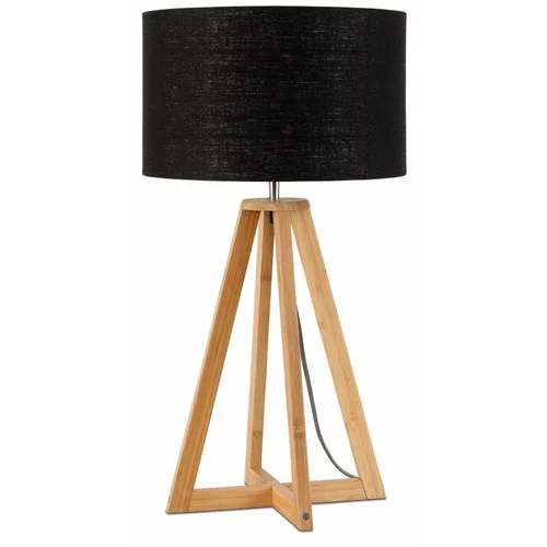 Good&Mojo Stolna lampa s crnim sjenilom i Good & Mojo Everest bambusovom konstrukcijom