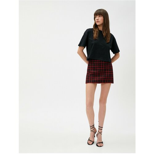 Koton Plaid Mini Tweed Skirt Slike