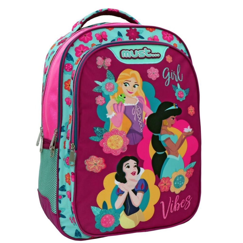 Must disney princeza zaobljena ergonomska školska torba, ruksak 32x18x43cm Cene