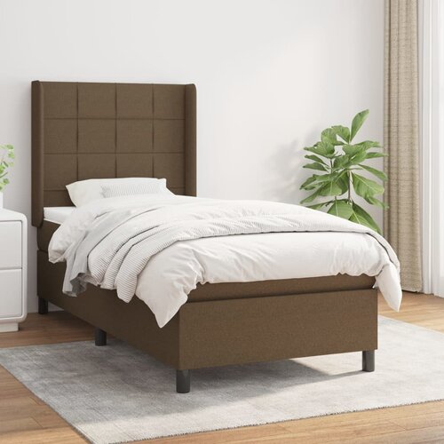 The Living Store Box spring postelja z vzmetnico temno rjava 100x200 cm blago - Box Spring Postelja, (21520103) Cene