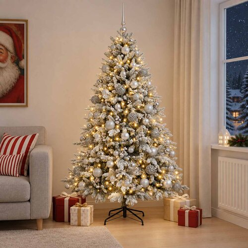  Umjetno božićno drvce s kuglicom 210 cm 300 LED lampica Slike