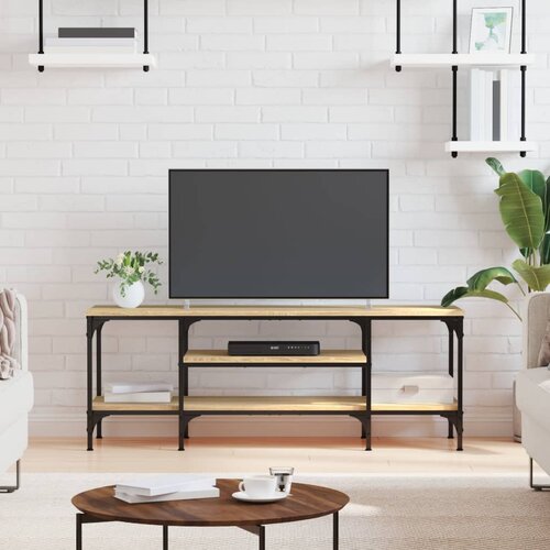 VidaXL TV ormarić boja hrasta sonome 121x35x45 cm od drva i željeza Slike