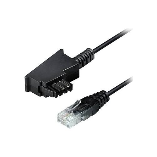 MaxTrack telefon priključni kabel [1x mo&scaron;ki konektor TAE-F - 1x LAN (10/100 MBit/s)] 3.0 m črna, (20411175) Cene