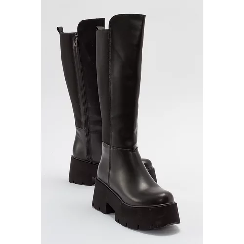 LuviShoes Black Skin Women's Boots