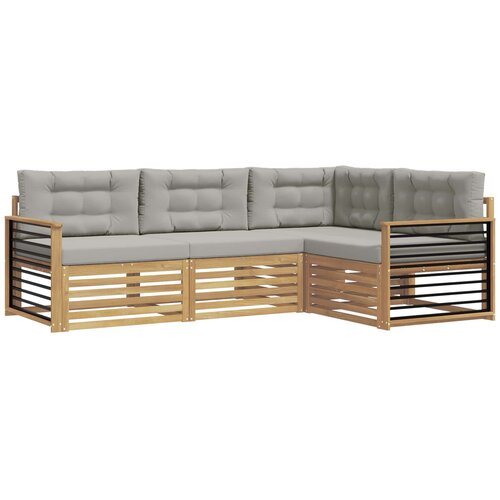 vidaXL Zunanja garnitura za sedenje 5 pcs Bela in svetlo siva, (5000282172) Cene