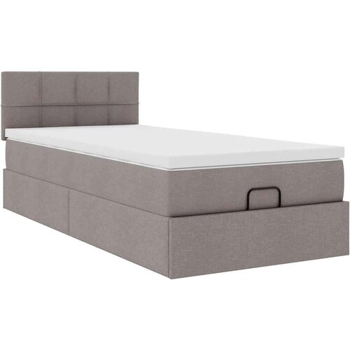 VidaXL otomanski okvir kreveta s madraca smeđesivi 90x190cm tkanine Slike