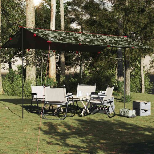 VidaXL Cerada za kampiranje maskirna 506x306 cm vodootporna Slike