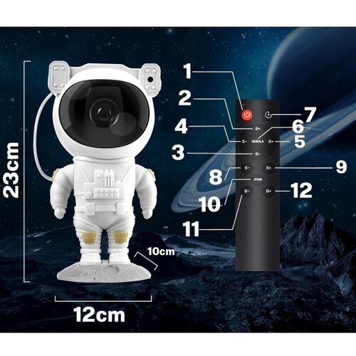  LED RGB projektor LED/5W/5V astronaut + daljinski upravljač Slike