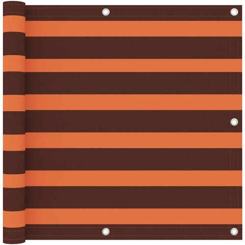 VidaXL Balkonsko platno oranžno in rjavo 90x500 cm oksford blago Slike