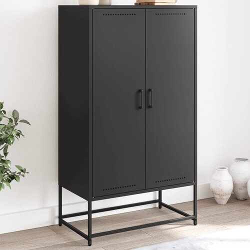 VidaXL Visoka komoda crna 68,5 x 38,5 x 123,5 cm čelična Slike