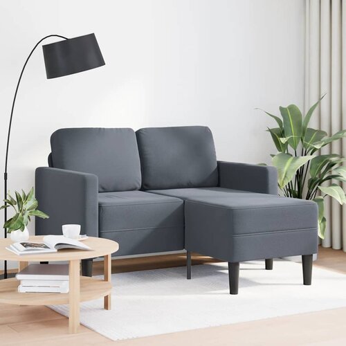 VidaXL 2-sedežni kavč z leži&amp;scaron;čem v obliki črke L Temno siva 125 cm Slike