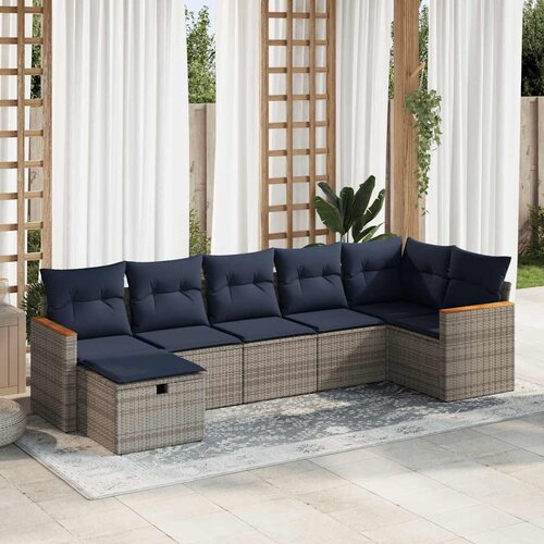 vidaXL 7-dijelni set vrtnih sofa sivi od poliratana Cijene