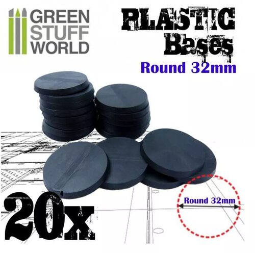 Green Stuff World Peana PLASTICO Redonda / Plastic Round Base 32mm - PACKx20 Cene