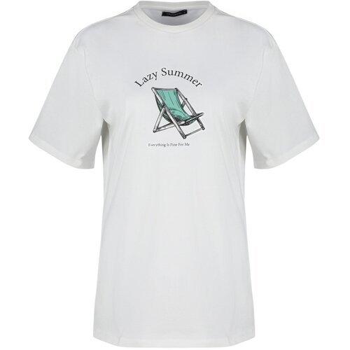 Trendyol T-Shirt - White - Boyfriend Slike