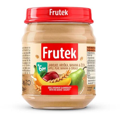 Frutek ka&amp;scaron;ica jabuka, kru&amp;scaron;ka, banana i žit. 120g Slike