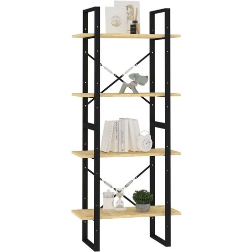 VidaXL Knjižna omara 4-nadstropna 60x30x140 cm trdna borovina Slike