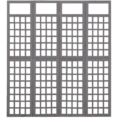 Maison Chic 4-delni Paravan - Sobne pregrade/mreža iz lesa jelke sive barve 161x180 cm, (22111860) Cene