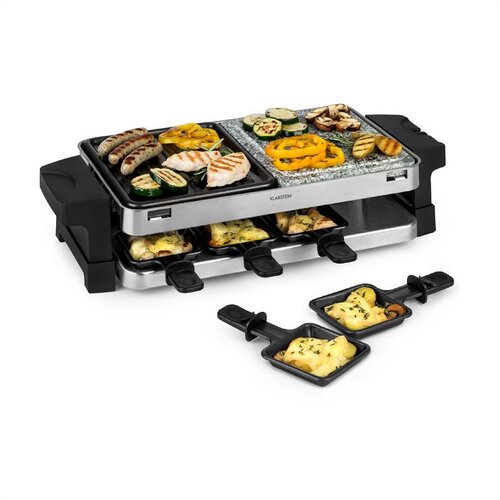 Klarstein Sirloin Raclette, 1500W, aluminij / kamen, 8 osoba, kontrolne LED diode Cijene