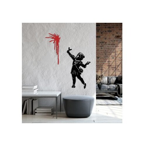 Opviq zidna dekoracija Banksy Metal 09, 48x83 cm &amp;amp; 30x62 cm, 1.5 mm, Crna Slike
