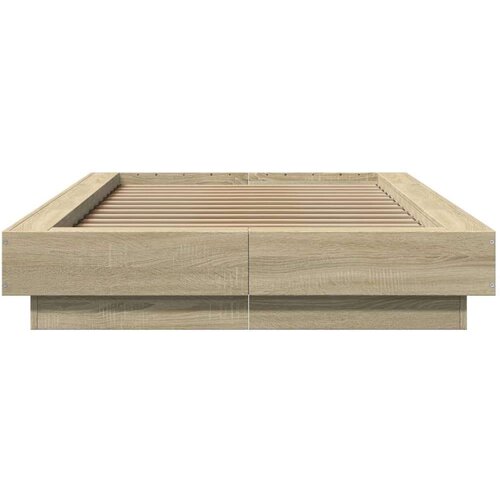VidaXL Okvir za krevet s LED svjetlima 75x190 cm od konstruiranog drva Slike