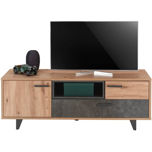 CARRYHOME TV-ELEMENT temno siva, hrast artisan Slike