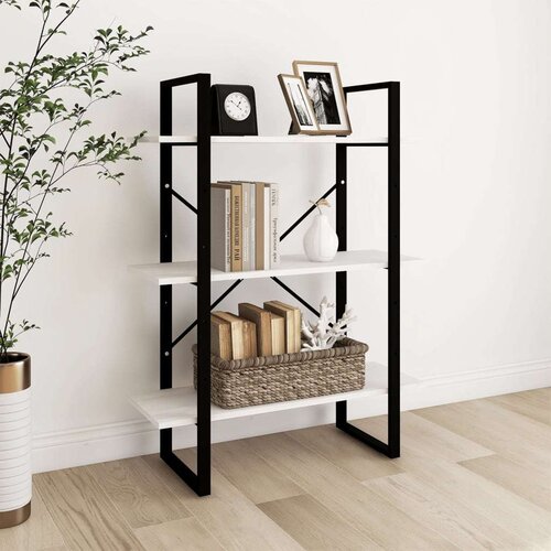 vidaXL ormarić za knjige s 3 razine bijeli 80x30x105 cm od borovine Cene