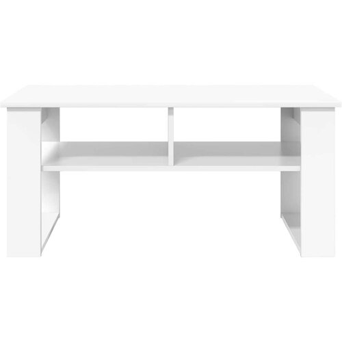  Stolić za kavu s pohranom Bijelo 96 x 54 x 44 cm Konstruirano drvo Slike
