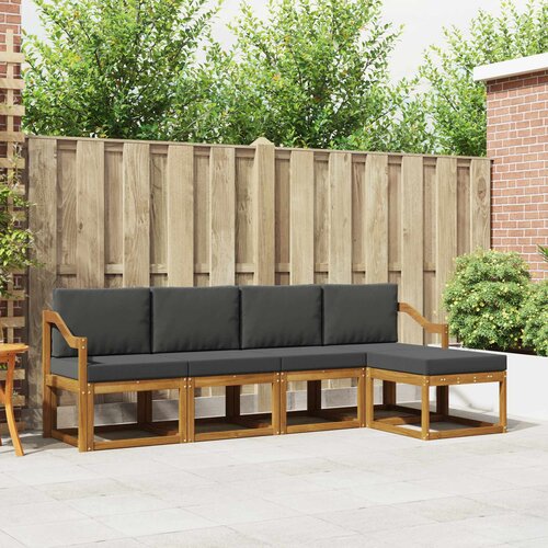  Set vanjskih sofa 5 pcs Prirodna i antracit Čvrsto drvo akacije Cene