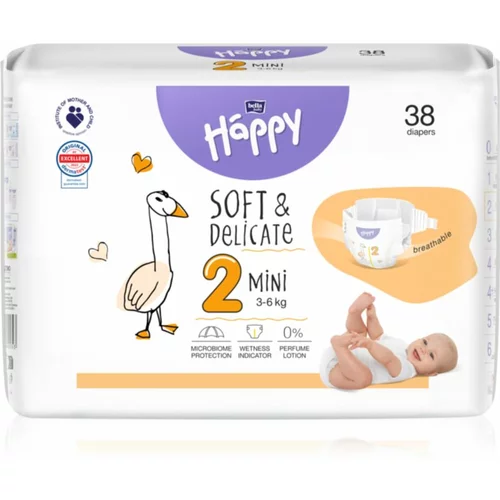 Bella Baby Happy Soft&Delicate Size 2 Mini plenice za enkratno uporabo 3-6 kg 38 kos