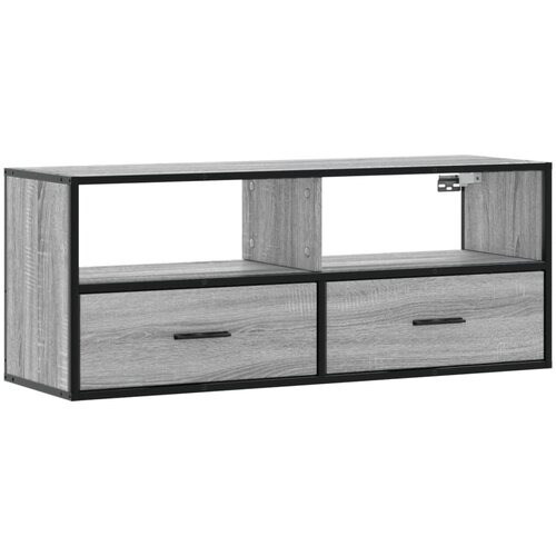 Maison Chic TV omarica - TV enota - Televizijska omarica siva sonoma 100x31x39,5 cm inženirski les in kovina, (21700472) Slike