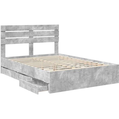  Okvir za krevet s ladicama Betonski sivi 150 x 200 cm - Beton siva 150 x 200 cm Slike